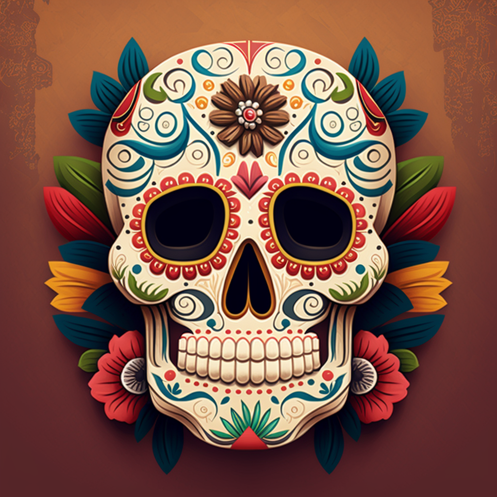 Brown Daisy Skull Diamond Art Kit