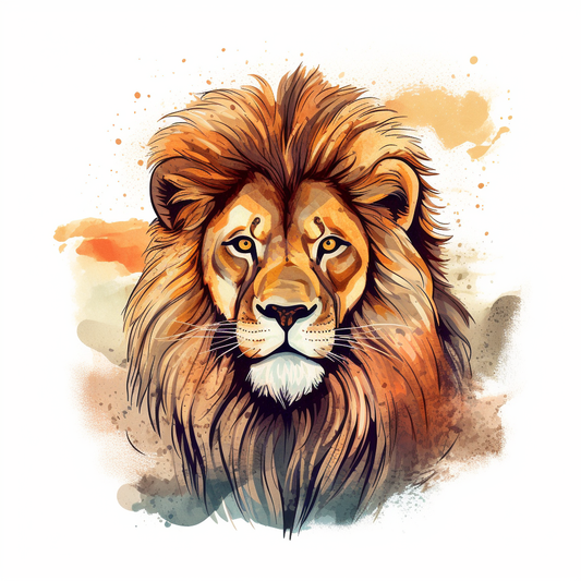 Lion Watercolor Diamond Art Kit