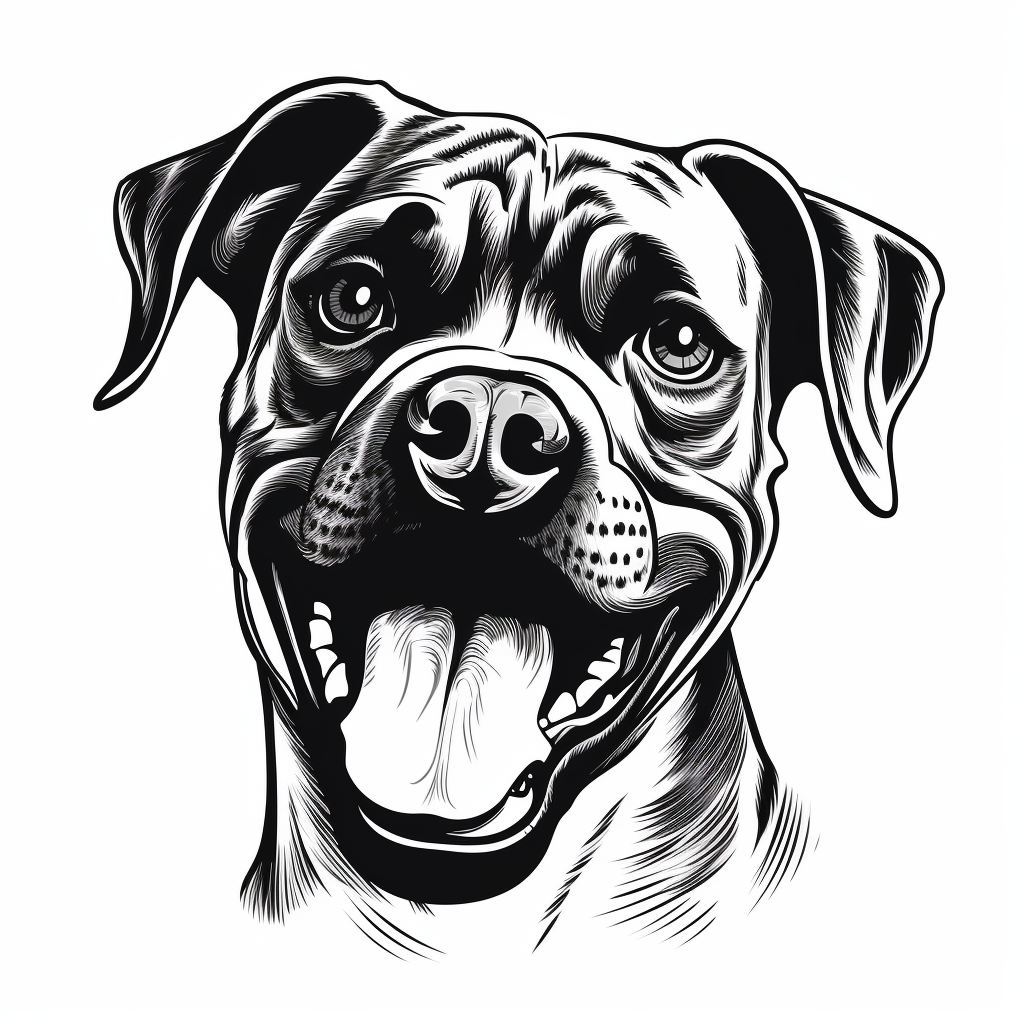 Black White Boxer Diamond Art Kit