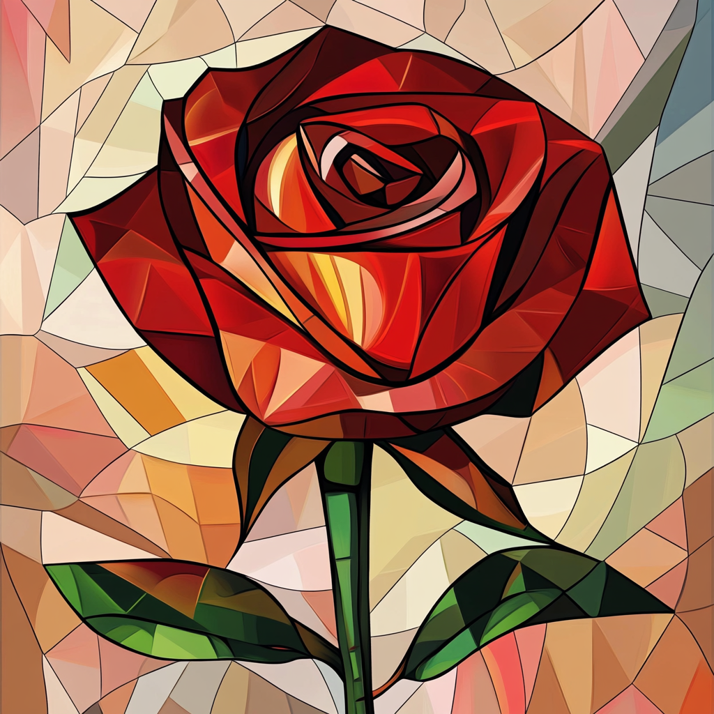 Abstract Shapes Background Rose Diamond Art Kit