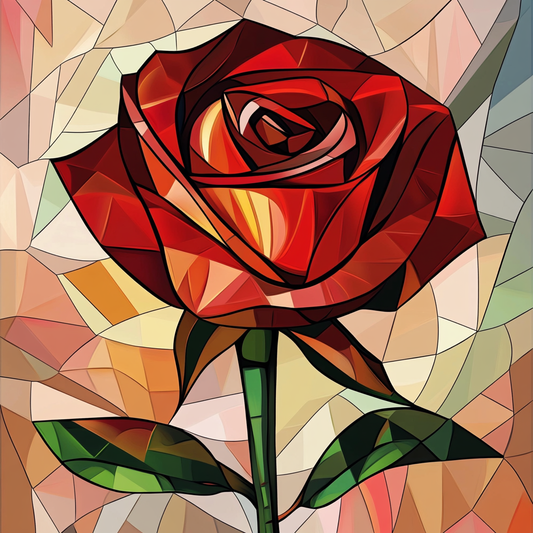 Abstract Shapes Background Rose Diamond Art Kit