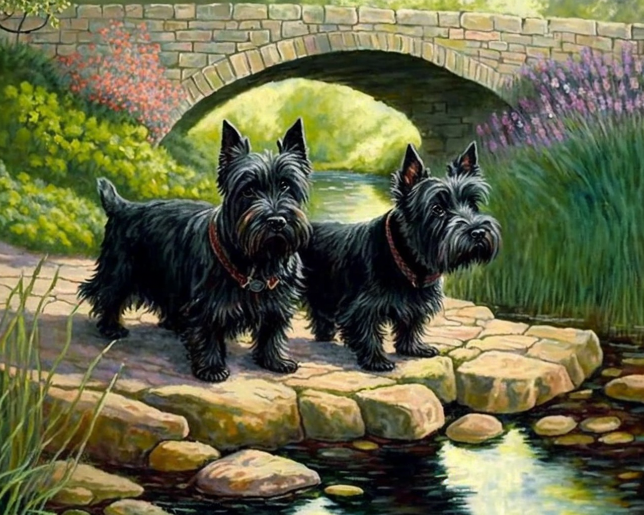 Two Scottish Terriers Diamond Art Kit