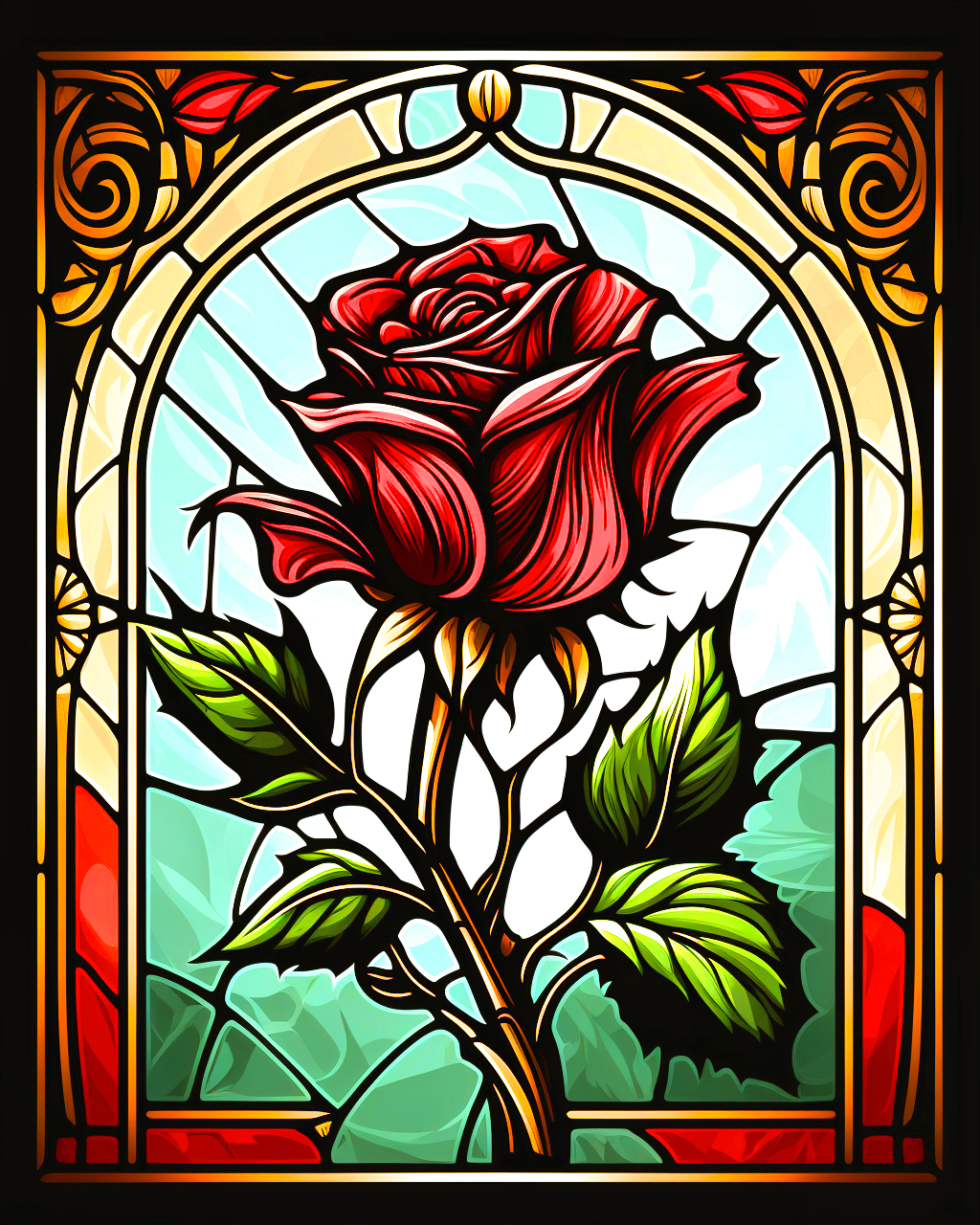 Abstract Red Rose Panel Diamond Art Kit