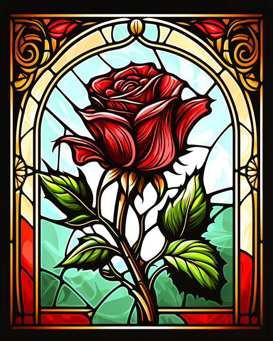 Abstract Red Rose Panel Diamond Art Kit