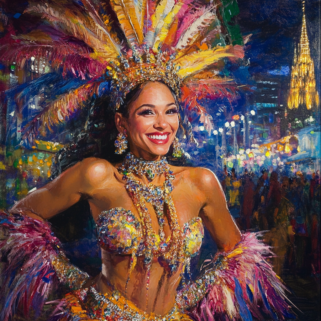 Colorful Dancer At Mardi Gras Diamond Art Kit