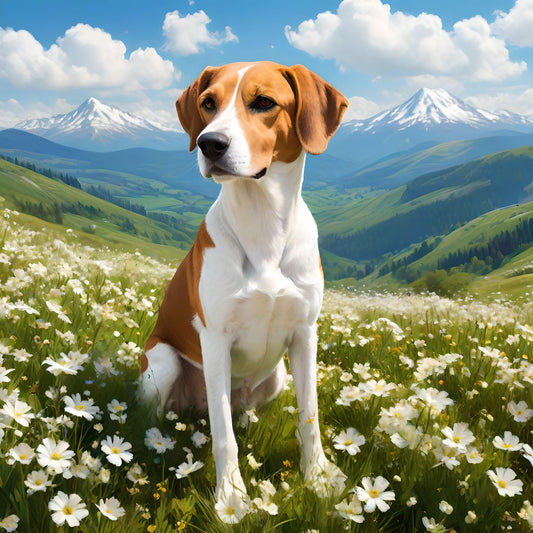 English Foxhound Meadow Diamond Art Kit