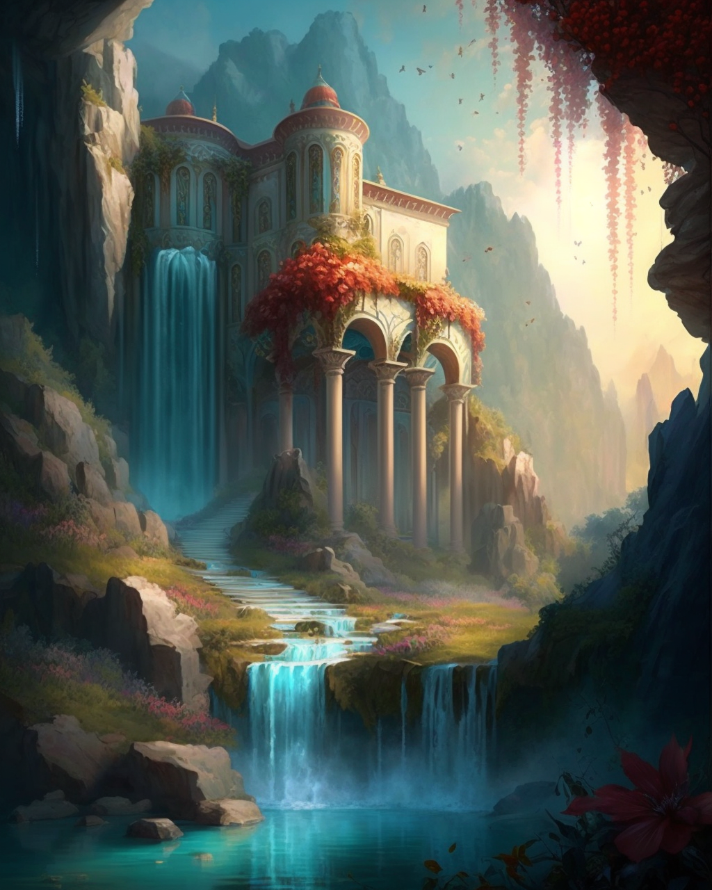 Palace Of Waterfalls Diamond Art Kit