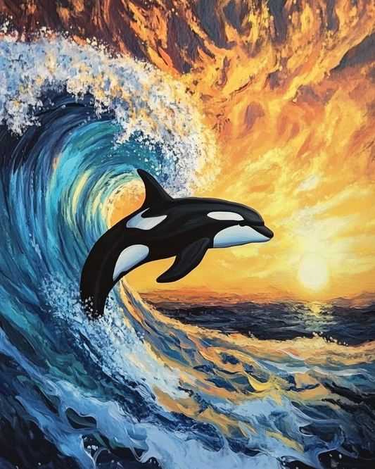 Big Wave Orca Diamond Art Kit