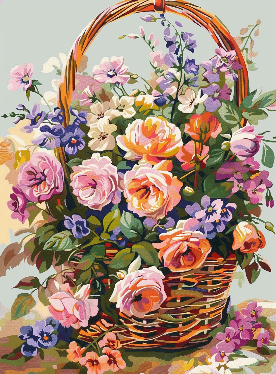 Spring Flower Basket Diamond Art Kit