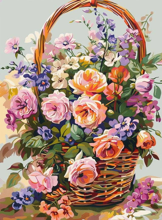Spring Flower Basket Diamond Art Kit