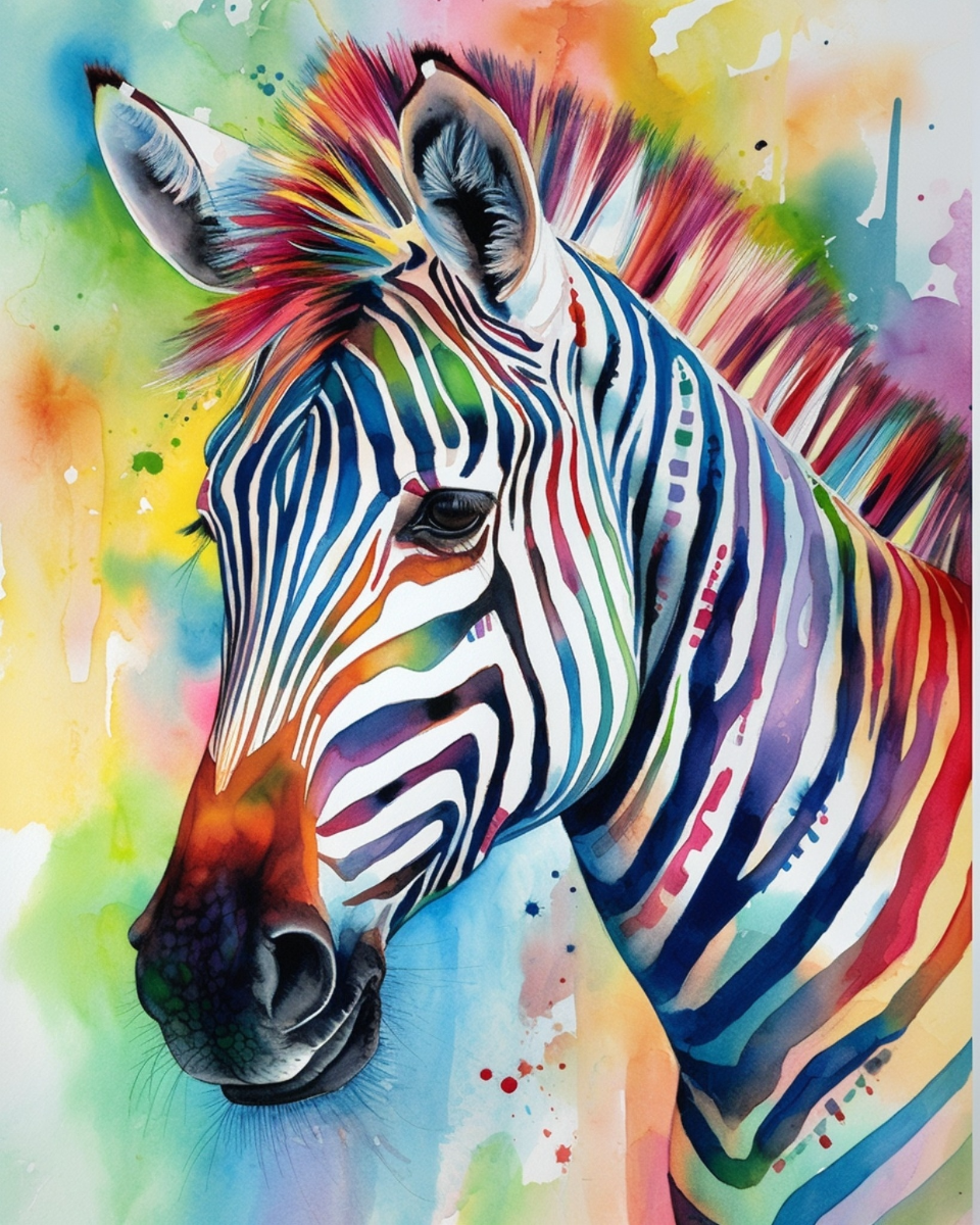 Watercolor Zebra Diamond Art Kit