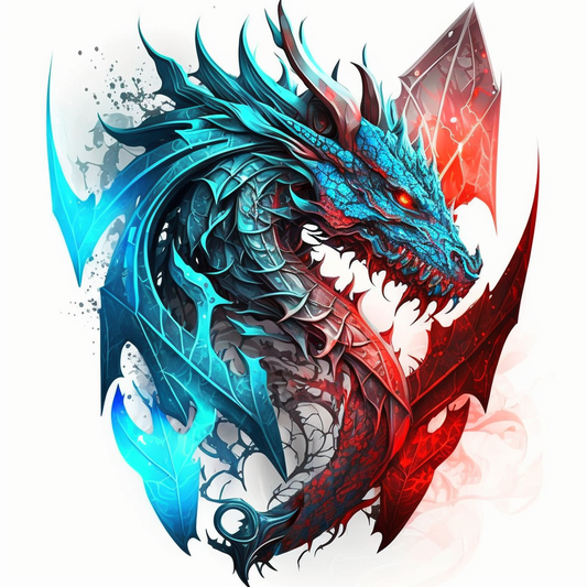 Blue Red Dragon Diamond Art Kit