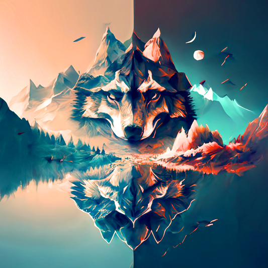 Abstract Wolf Mountain Diamond Art Kit