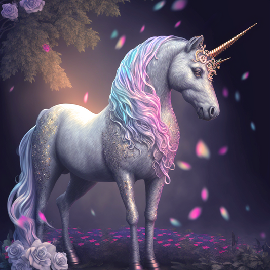 Silver Unicorn Diamond Art Kit