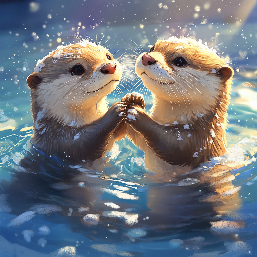 Sunlight Otters Diamond Art Kit
