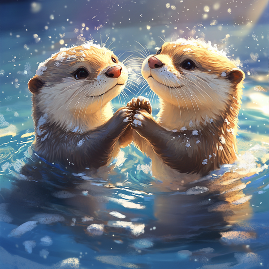 Sunlight Otters Diamond Art Kit
