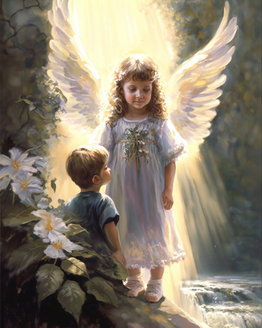 Angel Girl And Boy Diamond Art Kit