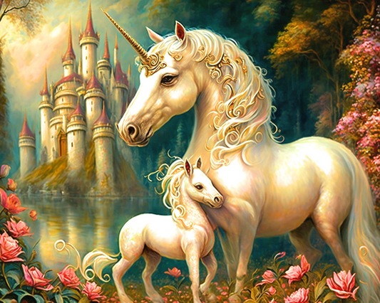 Curly Hair Unicorn Diamond Art Kit