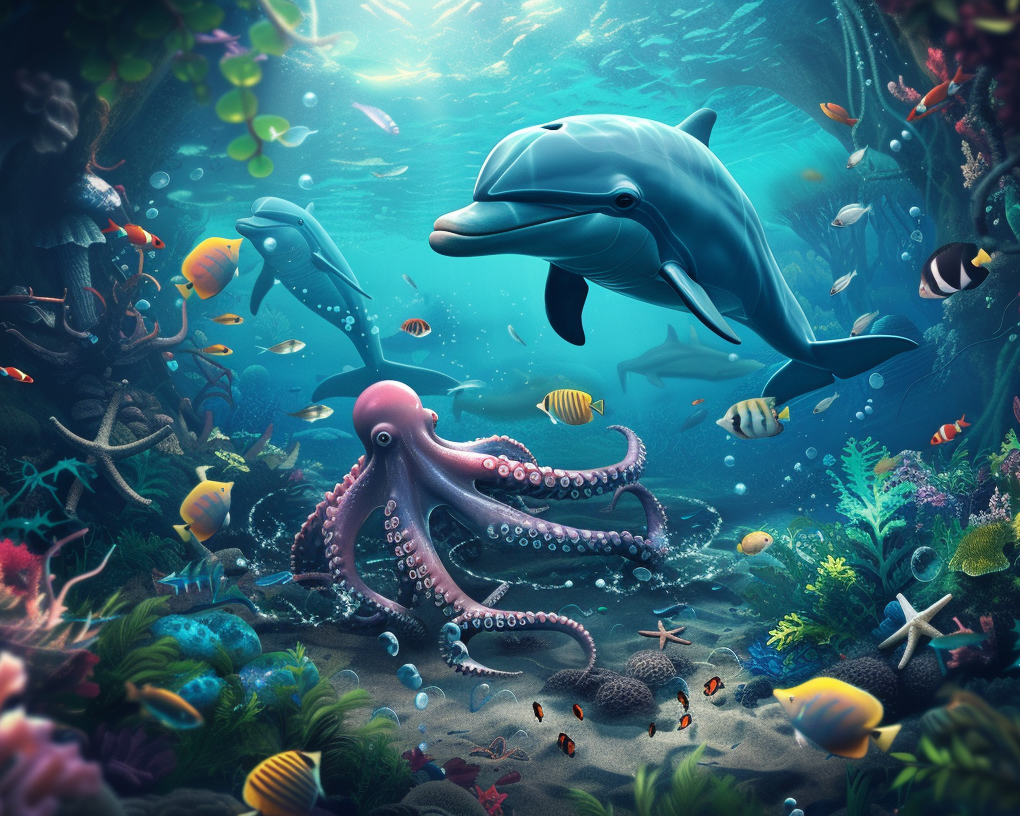 Dolphin And Octopus Diamond Art Kit