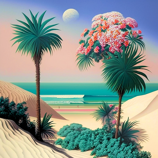 Palm Tree Beach Diamond Art Kit