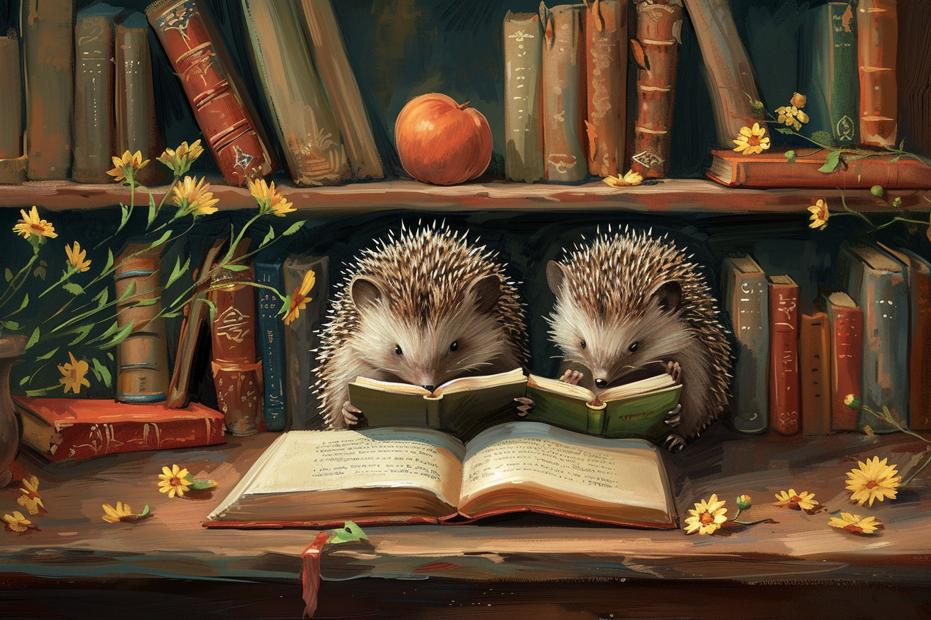 Hedgehog Reading Diamond Art Kit
