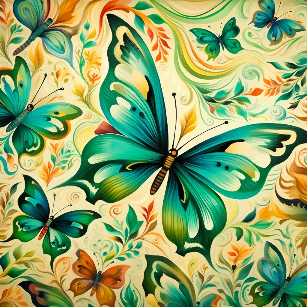 Green Butterfly Pattern Diamond Art Kit