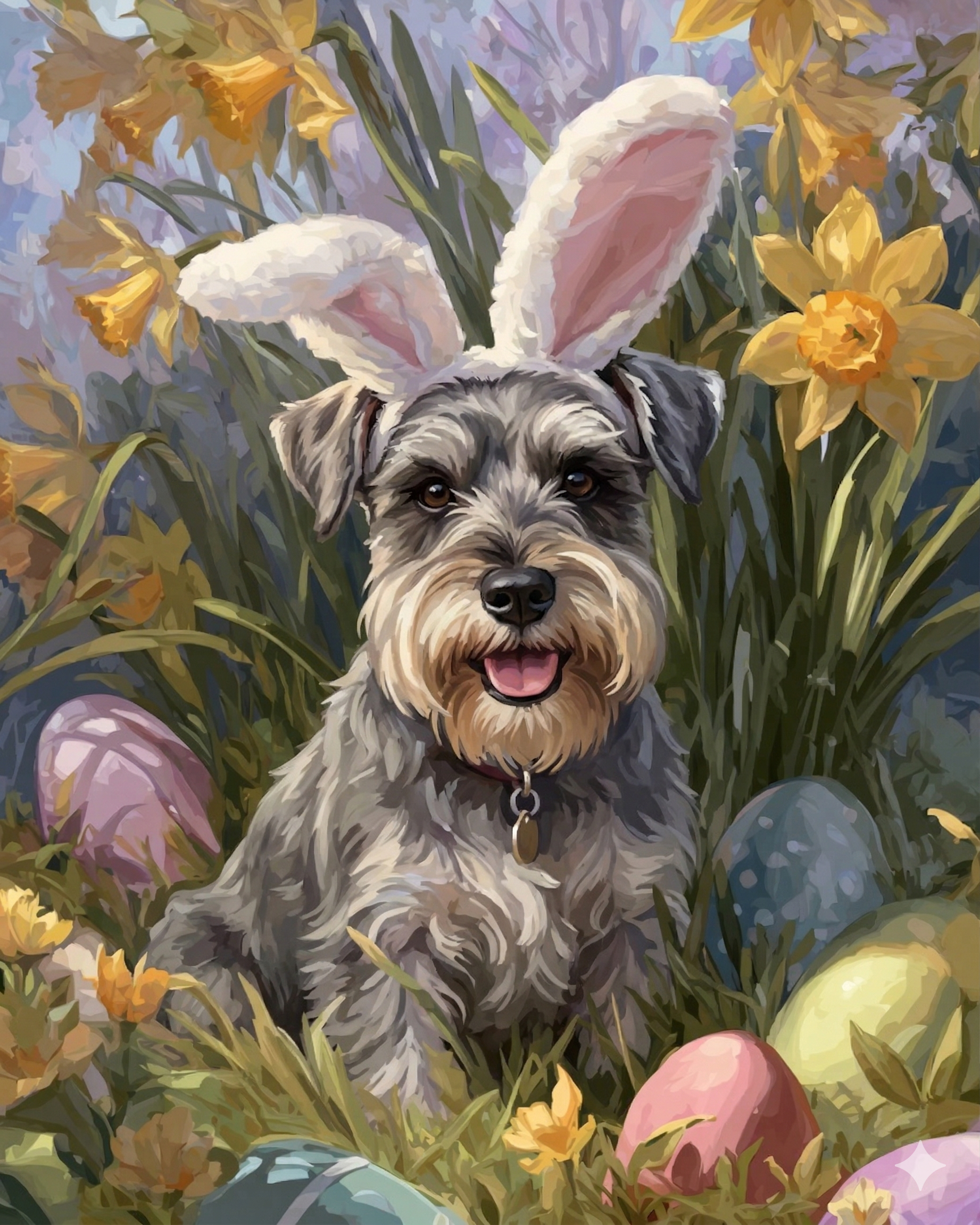 Pink Bunn Year Schnauzer Diamond Art Kit