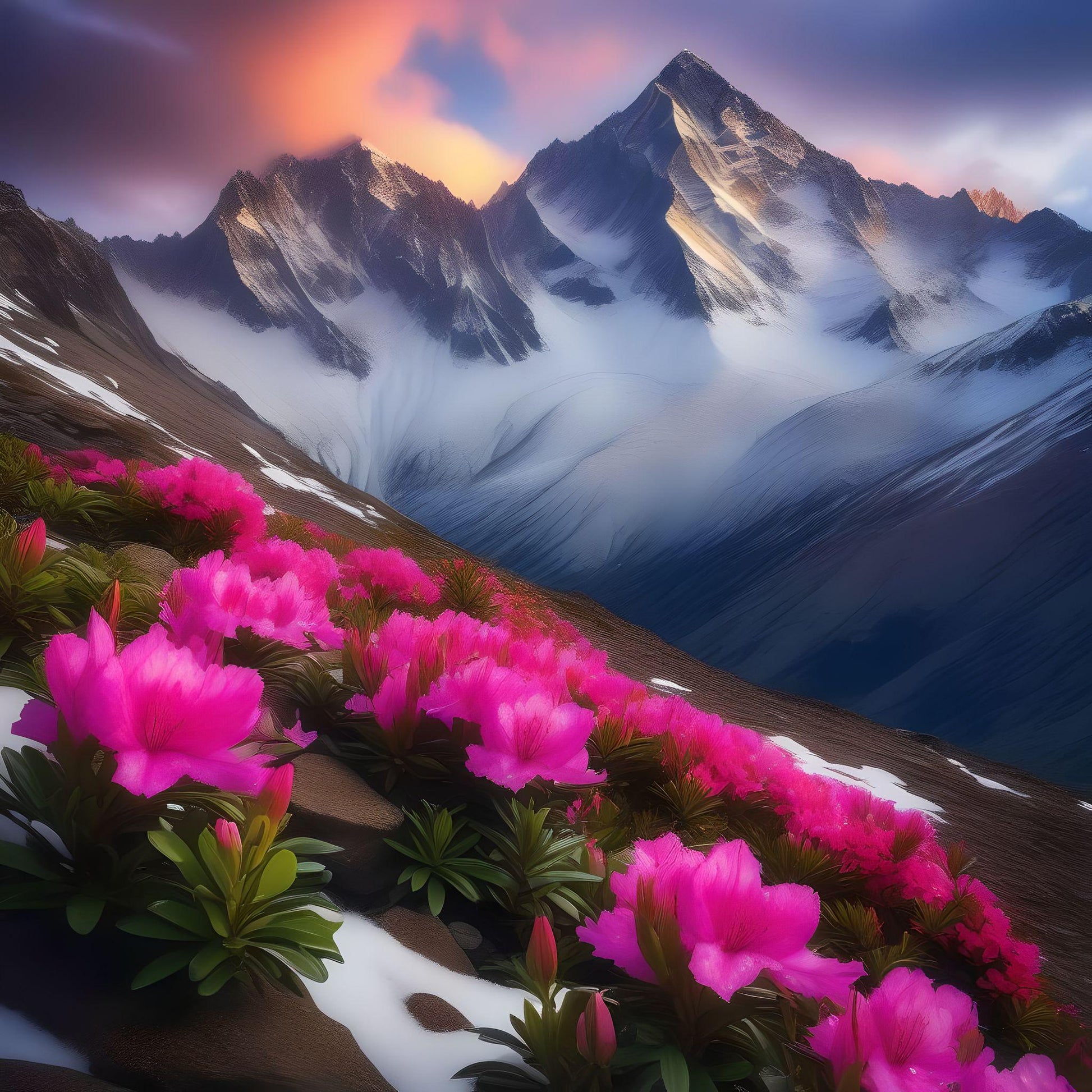 Mountainside Azaleas Diamond Art Kit