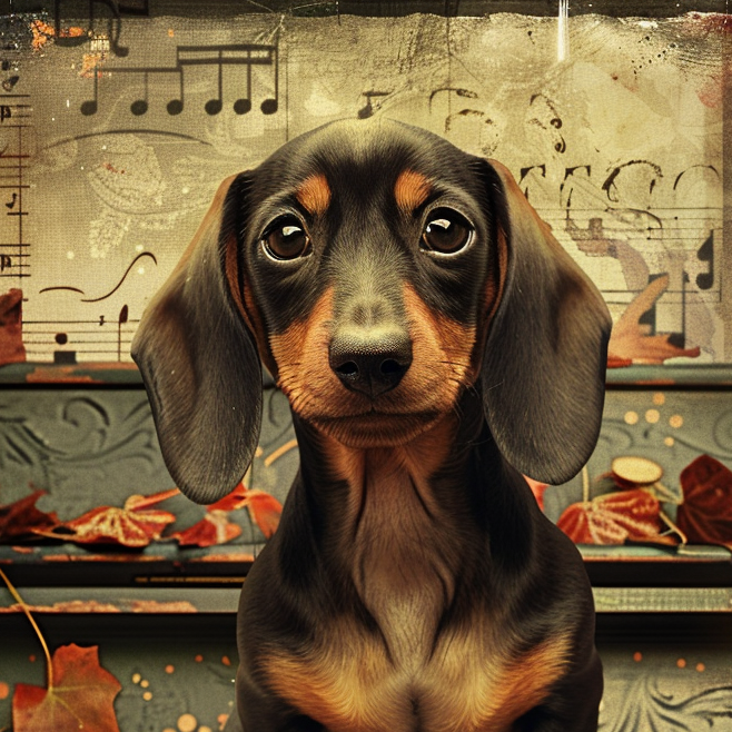 Dachshund Music Diamond Art Kit