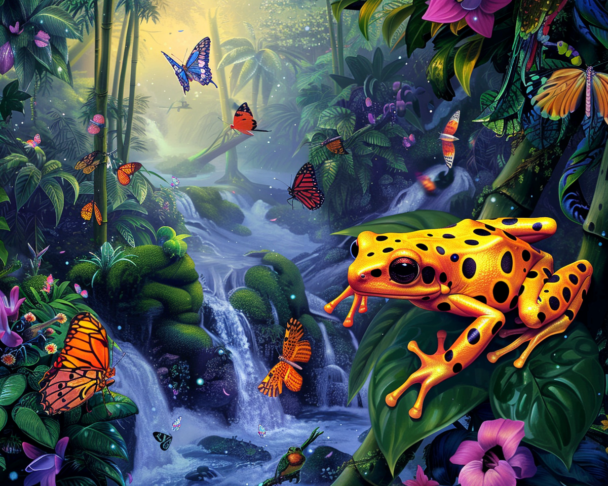 Black Spotted Yellow Frog Diamond Art Kit