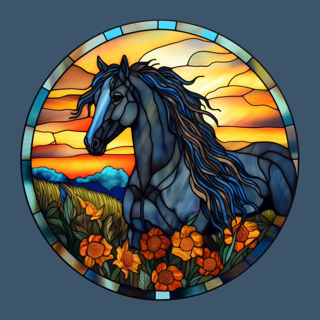 Meadow Flower Abstract Horse Diamond Art Kit