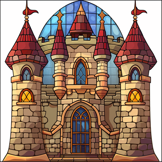 Abstract Stone Castle Diamond Art Kit