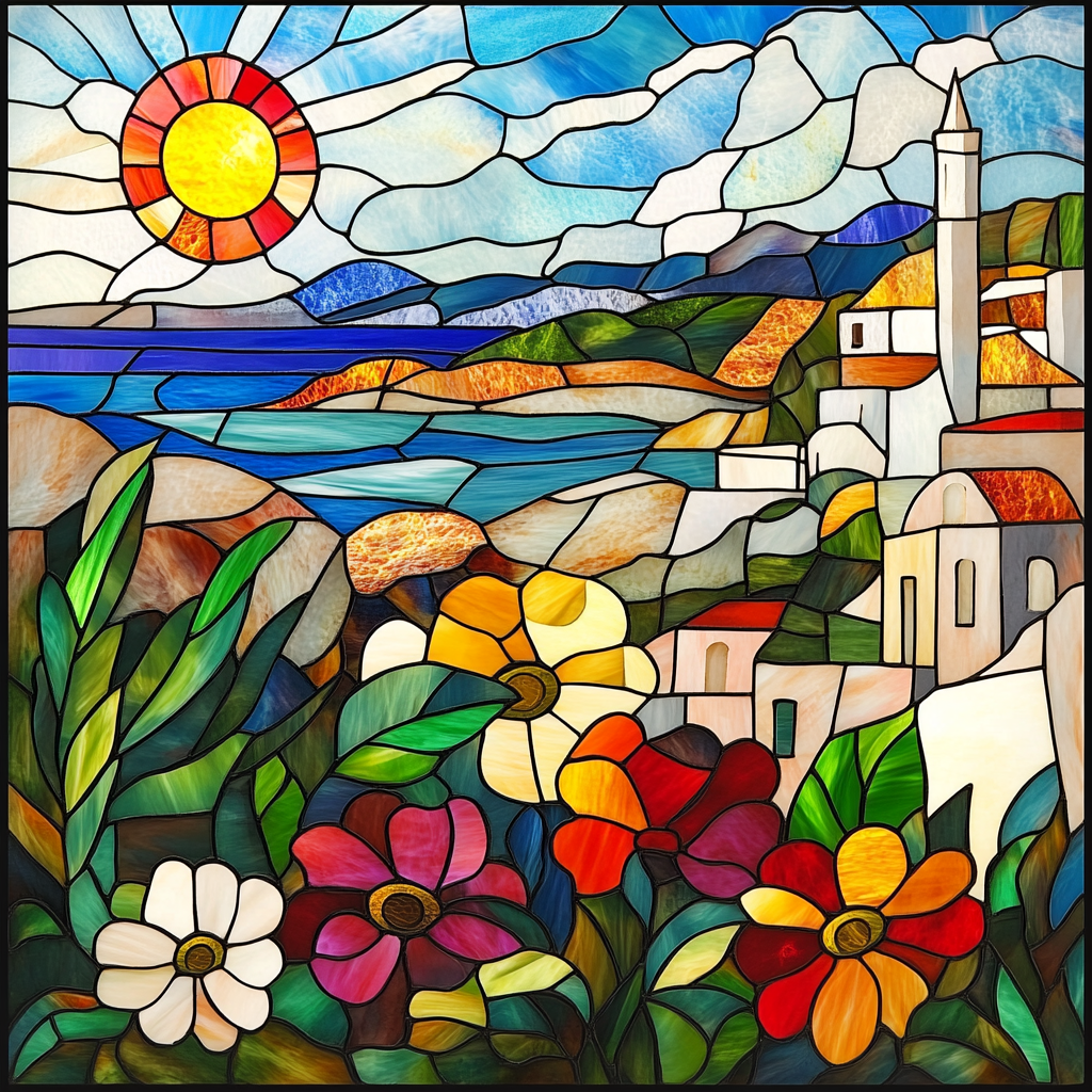 Abstract Seaside Town Diamond Art Kit