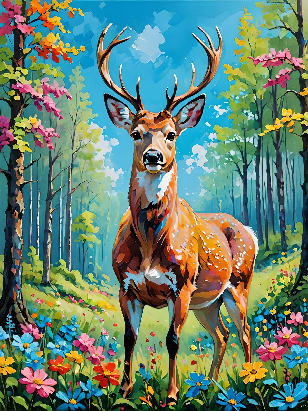 Forest Clearing Buck Diamond Art Kit
