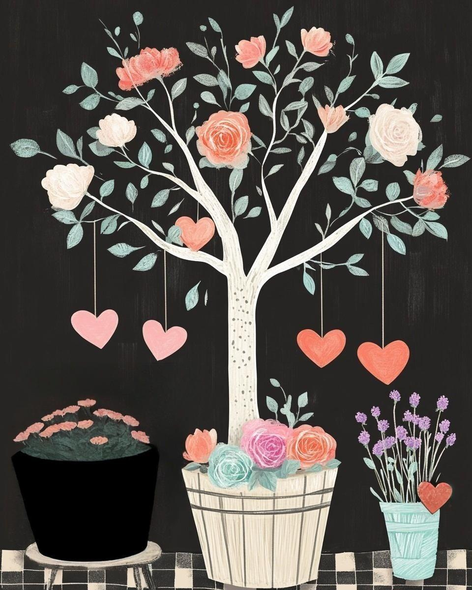 Valentines Tree Diamond Art Kit