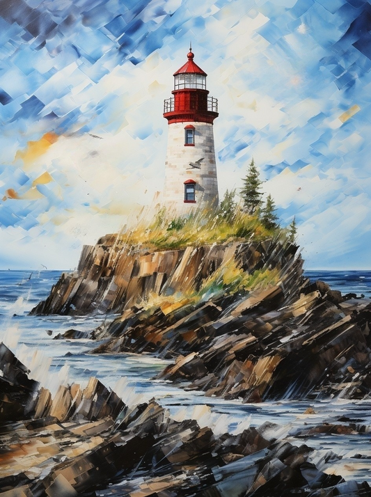 Red Top Lighthouse Diamond Art Kit