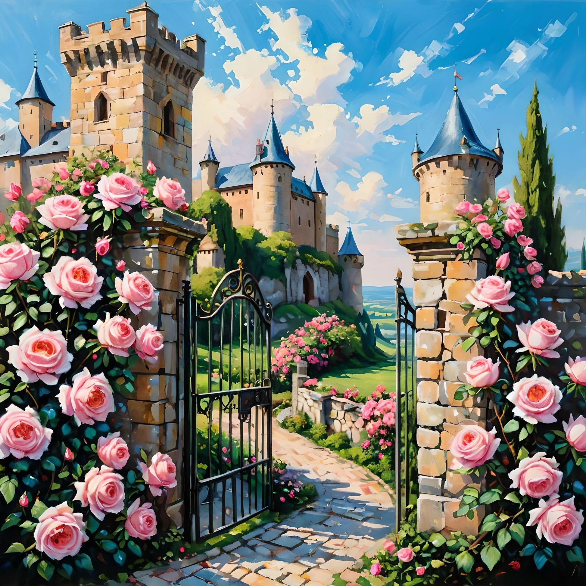 Pink Rose Castlegate Diamond Art Kit