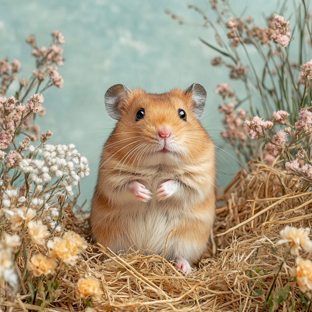 Little Flowers Hamster Diamond Art Kit