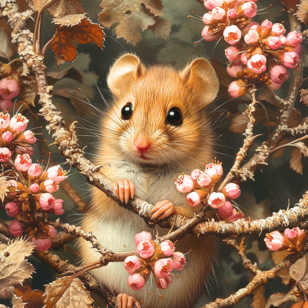 Small Pink Flower Mouse Diamond Art Kit