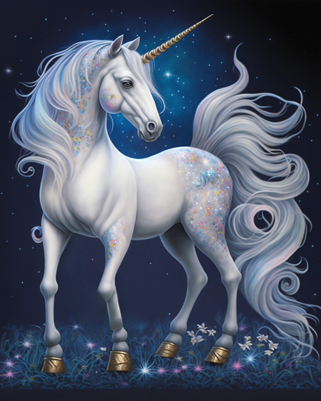 Golden Hoof Horn Unicorn Diamond Art Kit