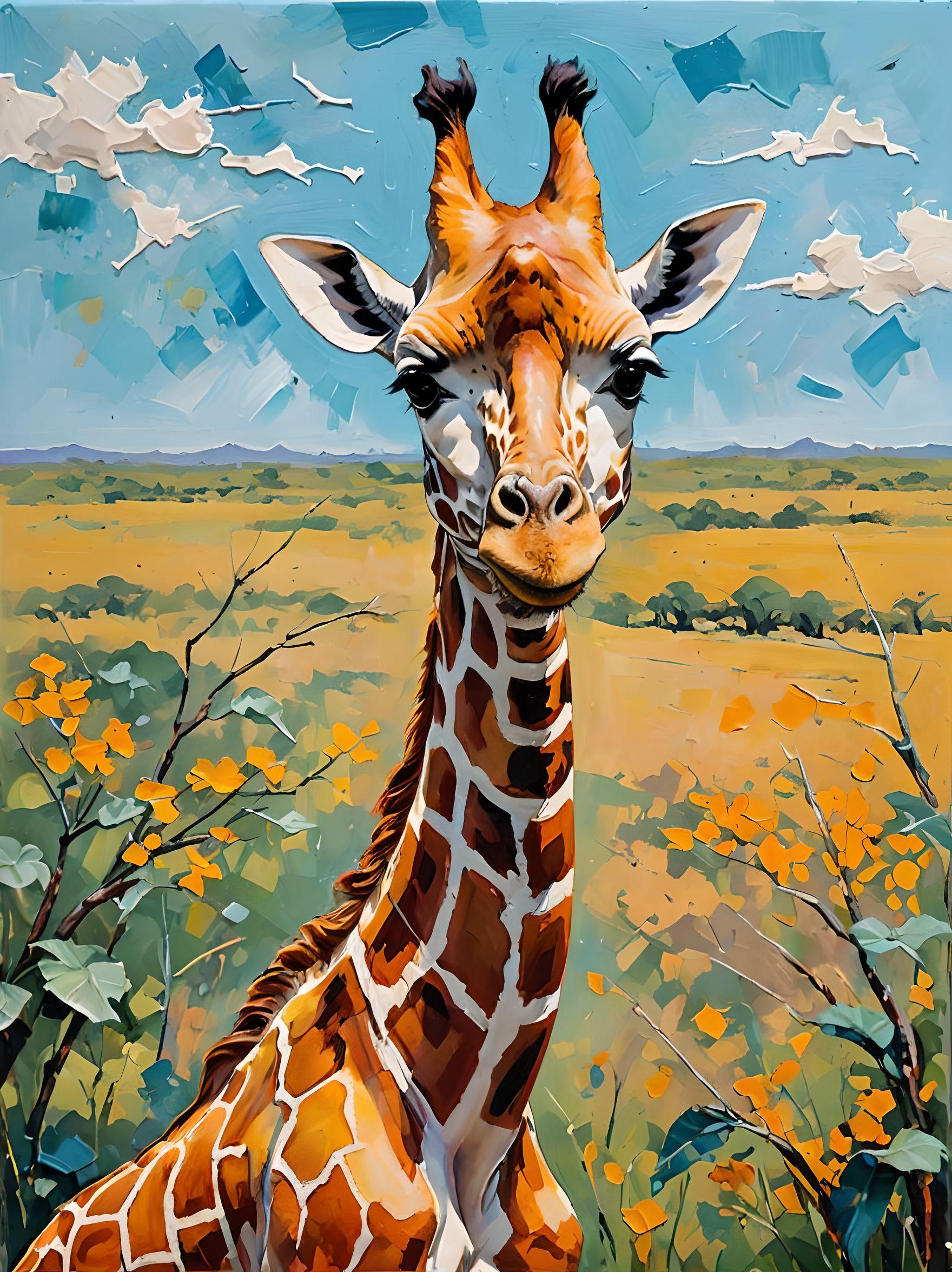 Giraffe On The Safari Diamond Art Kit