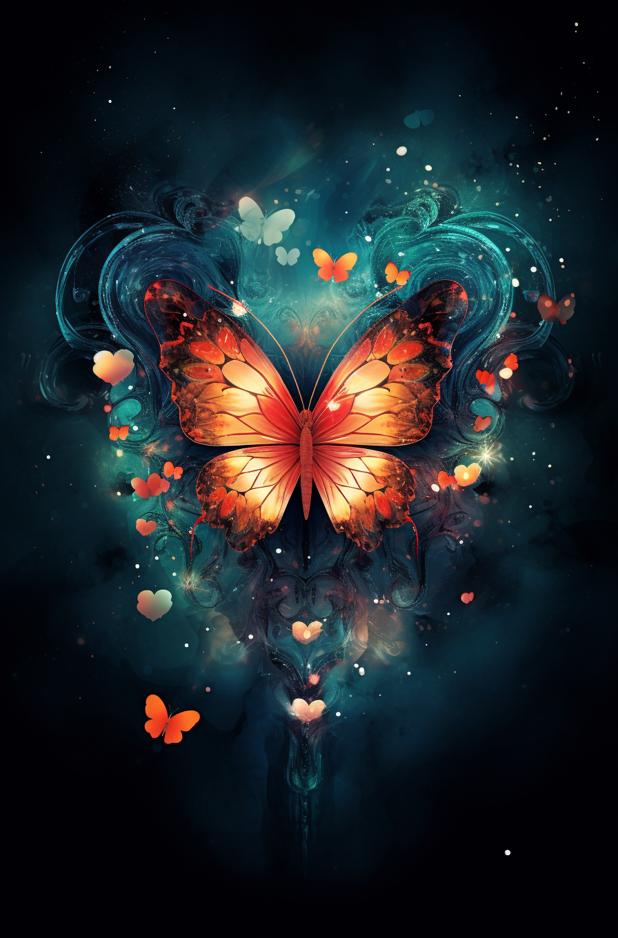 Glowing Butterflies Abstract Diamond Art Kit