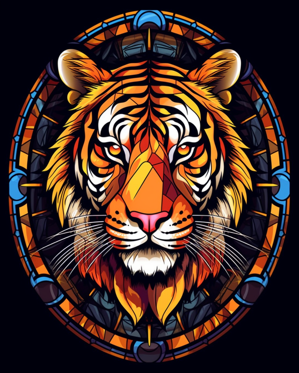 Mosaic Tiger Face Diamond Art Kit
