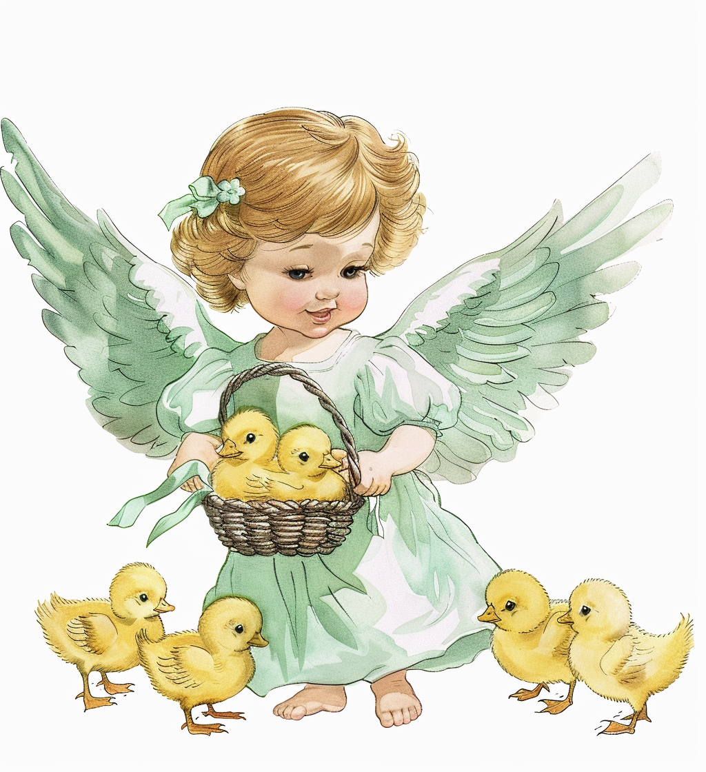 Green Dress Little Angel Ducklings Diamond Art Kit