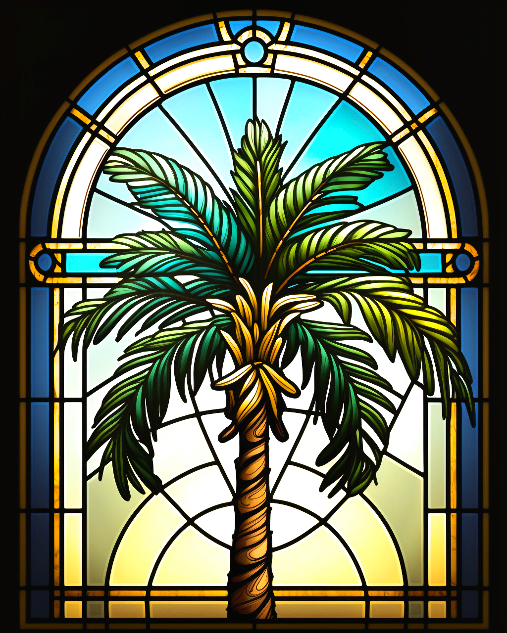 Majestic Palm Abstract Panel Diamond Art Kit