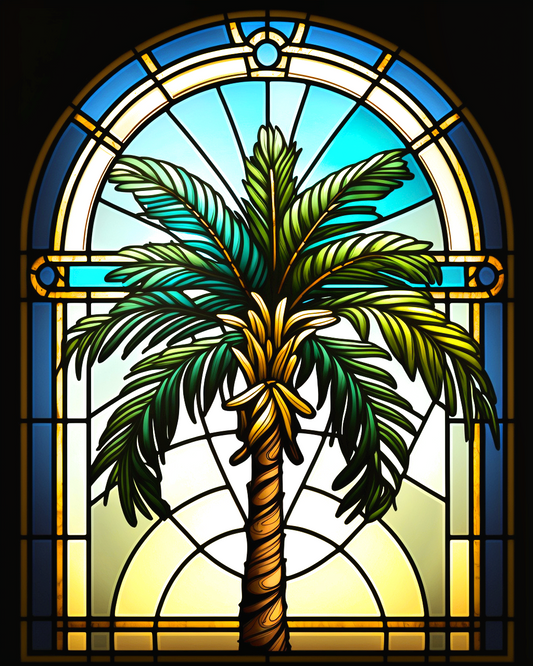 Majestic Palm Abstract Panel Diamond Art Kit