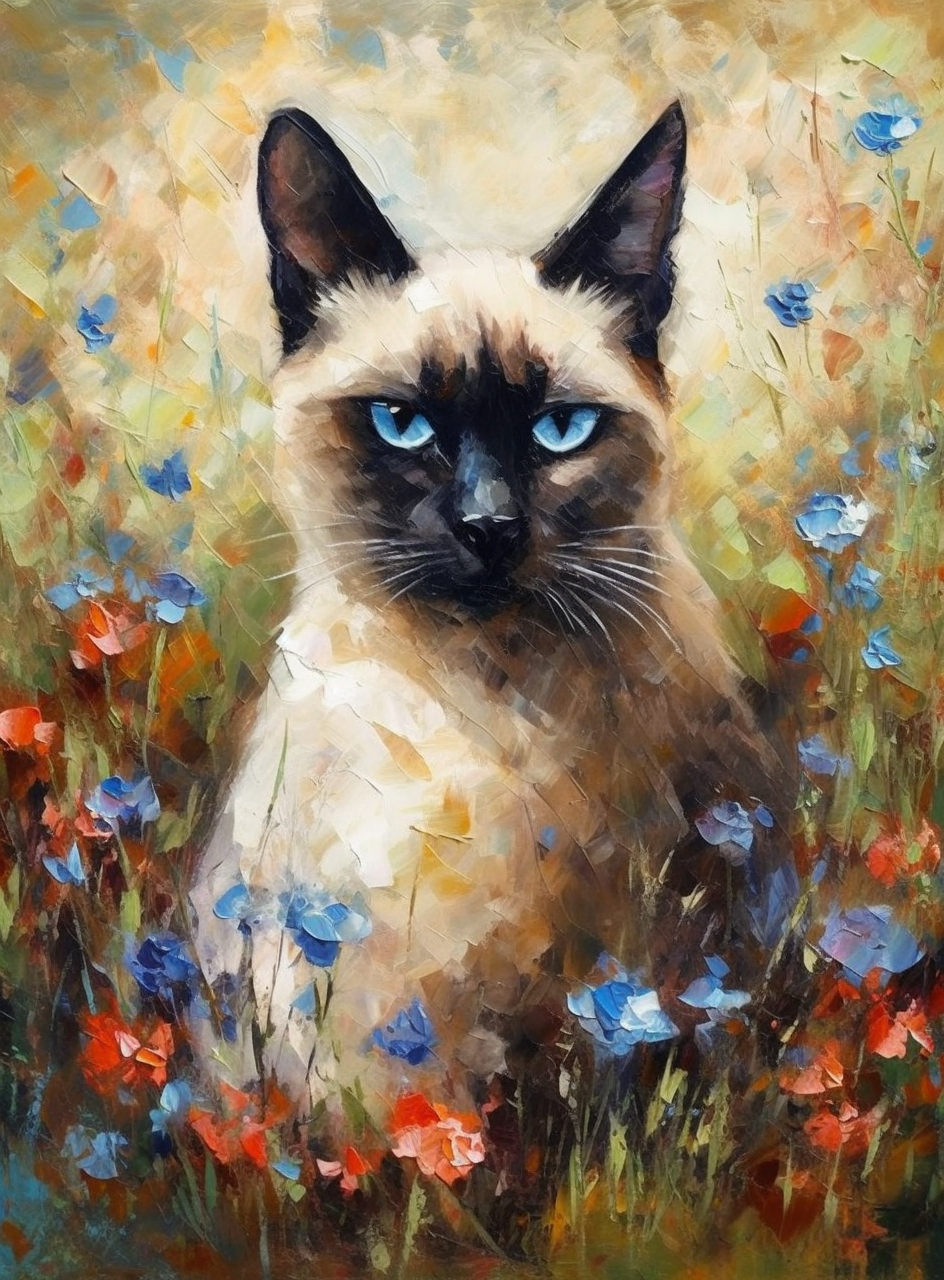 Siamese Flower Field Diamond Art Kit