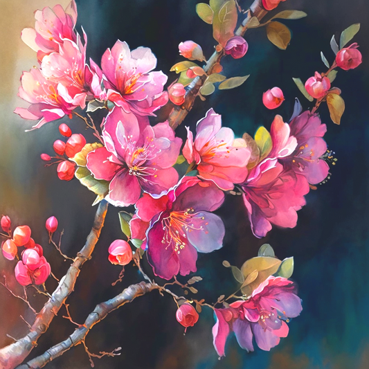 Pink Blossom Branch Diamond Art Kit