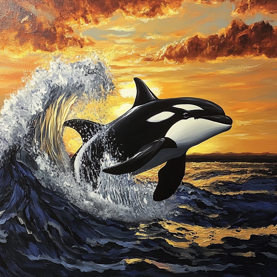 Orca In The Waves Diamond Art Kit