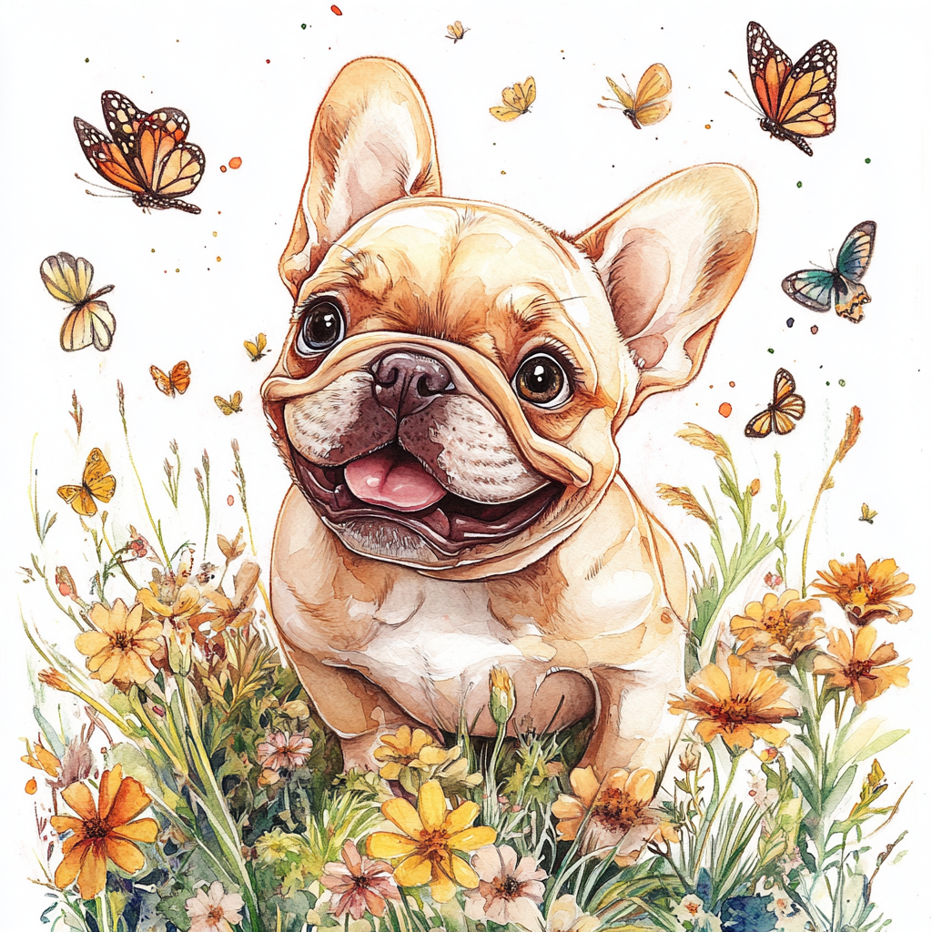 Butterflies And Flowers Frenchie Diamond Art Kit
